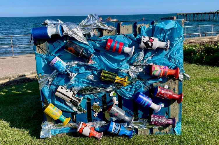 Recycled sculpture for 2024 Teignmouth Recycled Art in the Landscape