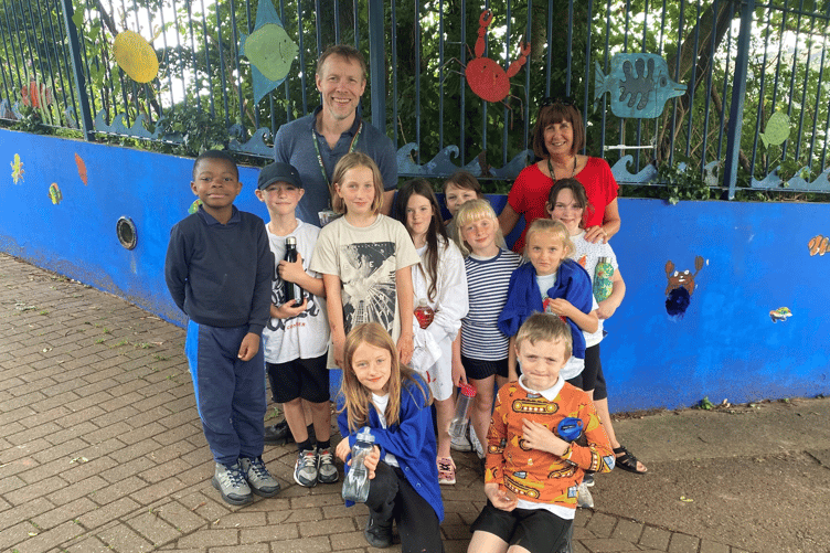 Year 3 pupils from Teignmouth Primary School decorated the Meadow Centre by painting different sea life and woodland creatures