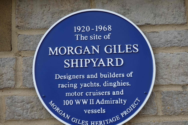 Blue Plaque marks the site of the Morgan Giles shipyard in Teignmouth