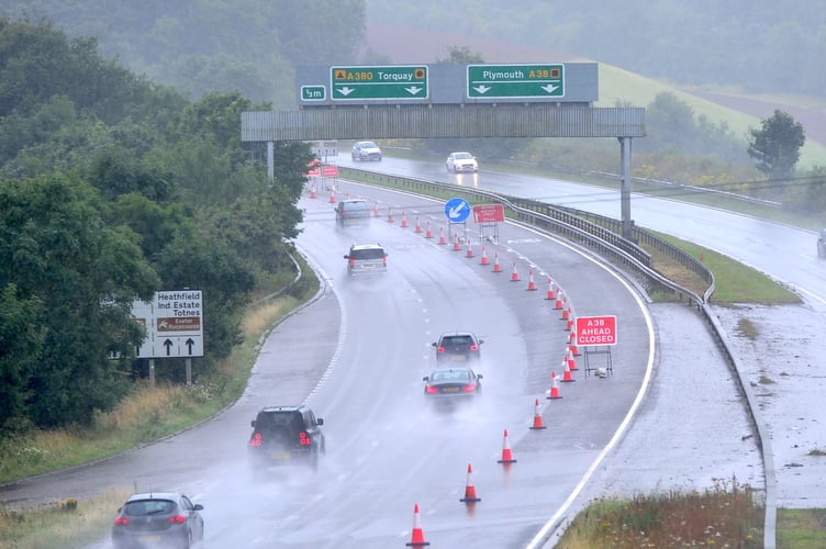 A38/A380 Splatford Split closes west-bound on the A38 today (July 25)