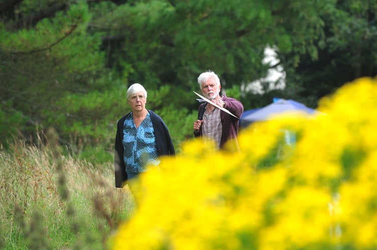 Ogwild open day at Rectory Field in Ogwell.  Nigel and Diana Parratt from Torbryan explore the five acre plot