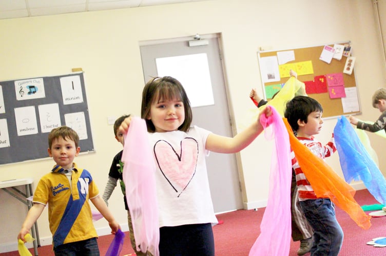Jolly Melodies Music Company children enjoying a class