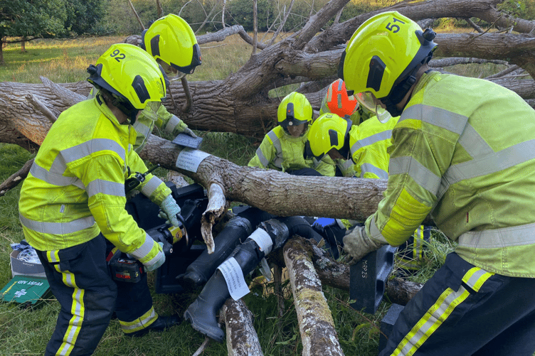 Bovey Tracey's firefighters recently carried out an entrapment exercise at Parke