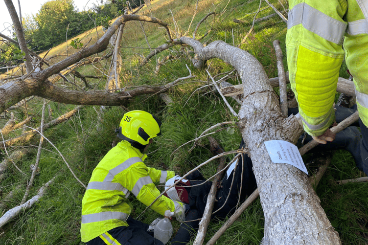 Bovey Tracey's firefighters recently carried out an entrapment exercise at Parke