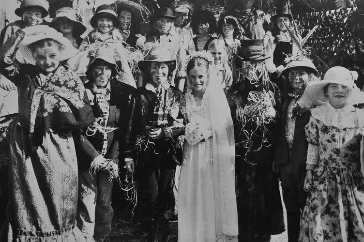 It's a wurzel wedding for these youngsters at Ashburton Carnival from July 1982