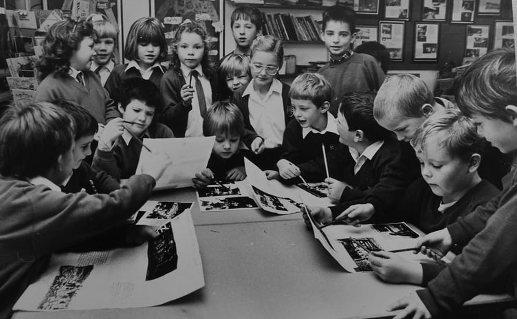 Hold the front page! It's November 1990 and pupils at Ipplepen Primary School are working on the late edition of their own newspaper