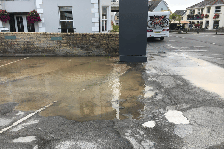 South West Water on scene of burst water main in Bovey Tracey