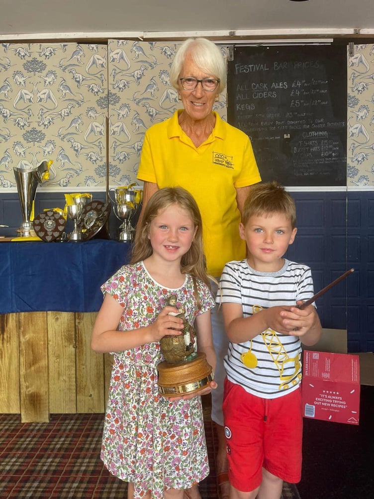 Family Treasure Hunt trophy, presented by president Lesley Burton