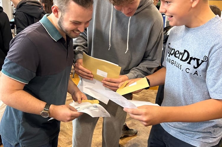 GCSE Results 2024 Newton Abbot College George Edworthy, Tristan Berry and Daniel Turney