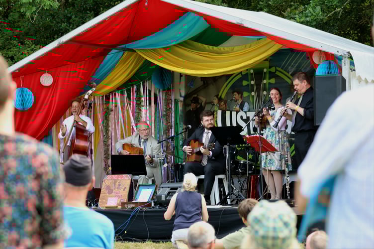 Live music on the stage at Lustleigh Show