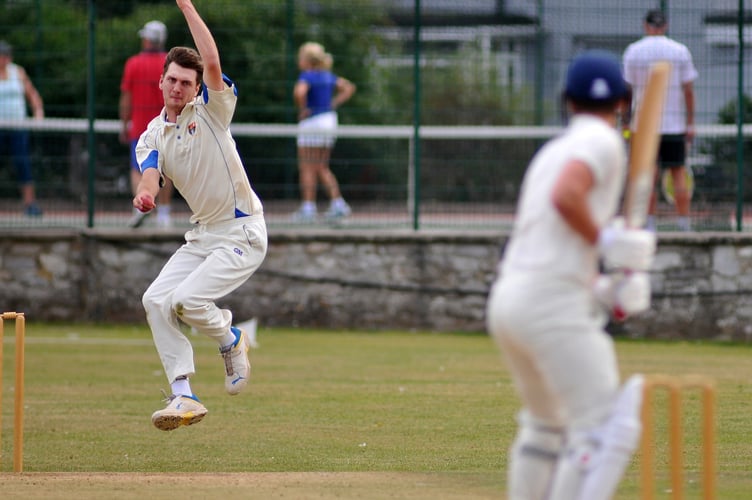 Devon Cricket League C Division West.  South Devon 1st XI versus Cornwood 2nd XI. South Devon's Josh Hammett