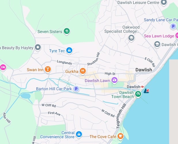 Surfers Against Sewage interactive map shows pollution at Dawlish Town beach. 