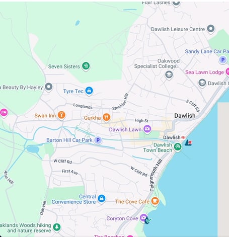 Surfers Against Sewage interactive map shows pollution at Dawlish Town beach.