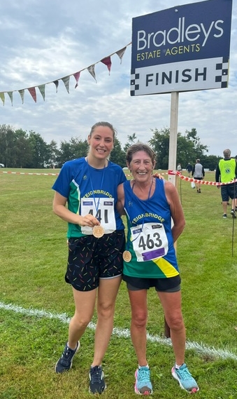 Cheryl Dunn and Vicki Hales, post Woodbury Common 10K
