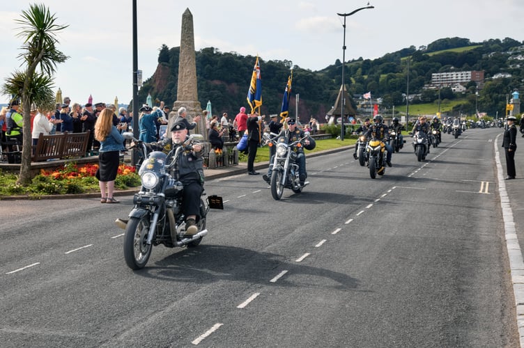 A bike calvacade marks the 84th anniversary of the Battle of Britain in Teignmouth