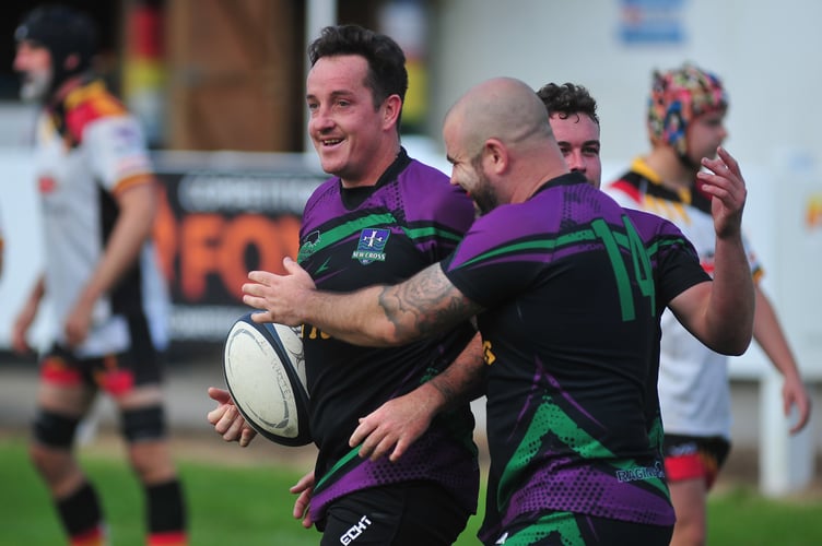 Rugby. Counties 3 Tribute Devon North & East SW Division.  Newton Abbot Spartans versus New Cross. A win for near neighbours New Cross at Rackerhayes with a final score of 12-46