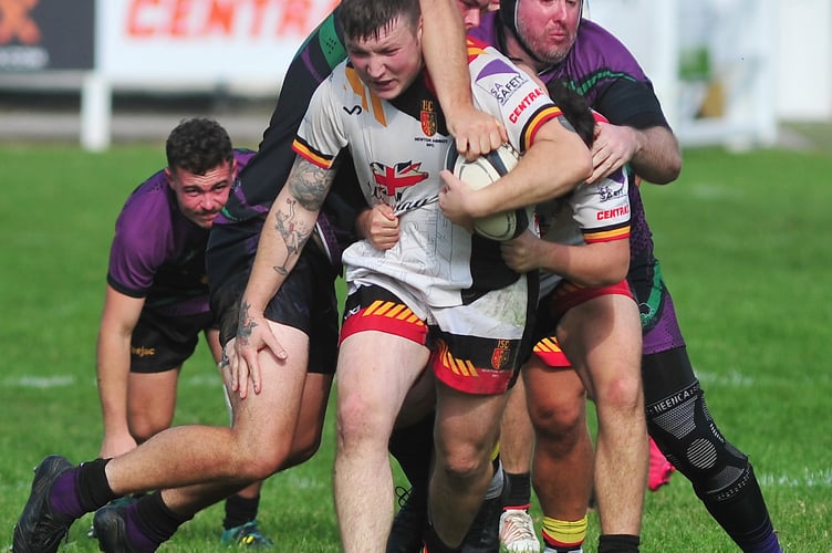 Rugby. Counties 3 Tribute Devon North & East SW Division.  Newton Abbot Spartans versus New Cross. A win for near neighbours New Cross at Rackerhayes with a final score of 12-46