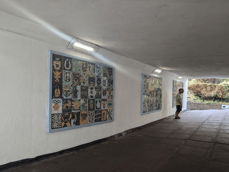 Teignmouth subway mosaics. Photo TRAIL