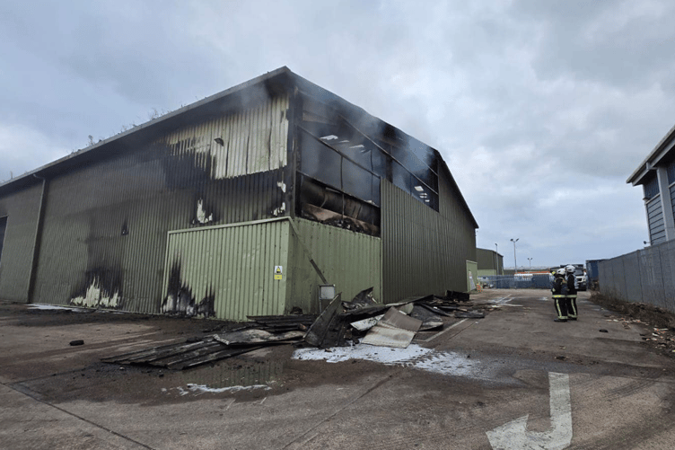 Firefighters releases images from Exeter recycling centre blaze
