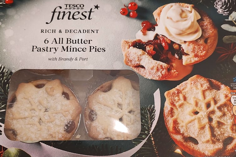 Tesco is recalling its ‘Finest 6 All Butter Pastry Mince Pies’ over fears the packaging may contain pieces of dried glue