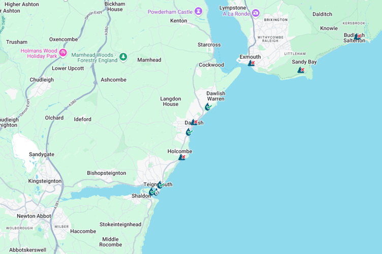 Surfers Against Sewage identified sewage alerts at Teignmouth Holcombe and Dawlish Town beaches on Tuesday, October 8.