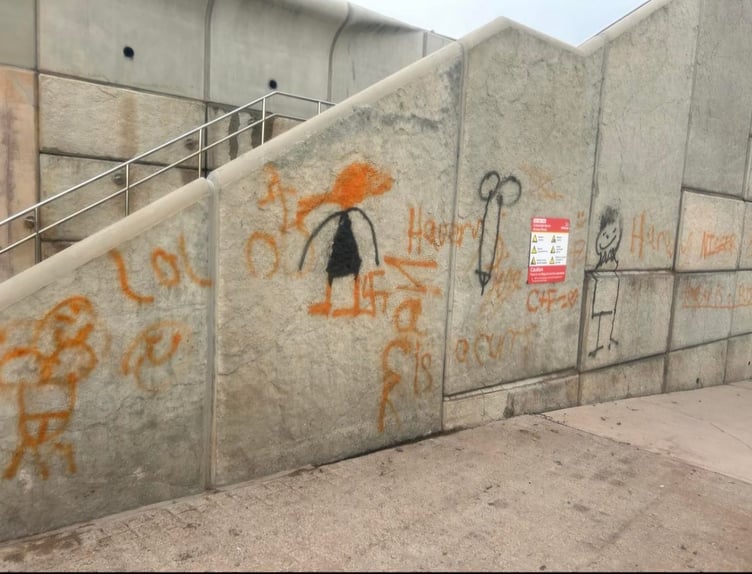 Offensive graffiti in Dawlish.