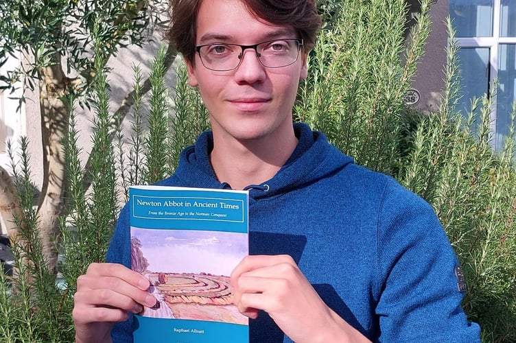 Raph Allnatt with his booklet 'Newton Abbot in Ancient Times'