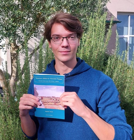 Raph Allnatt with his booklet 'Newton Abbot in Ancient Times'