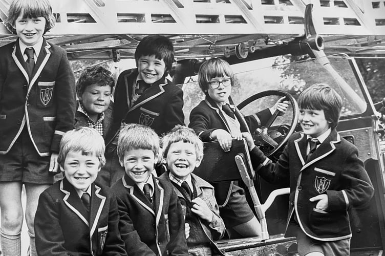 Pupils at Wolborough Hill School in Newton Abbot on a vintage fire engine - one of the attractions at the school which was celebrating its centenary on June 17, 1978
