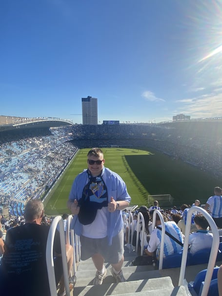 Me at Malaga's La Rosaleda