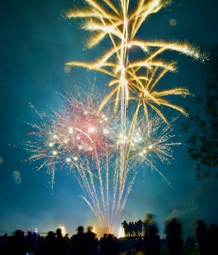 Fireworks light up the sky over Abbotskerswell. Photo: John Whitehead