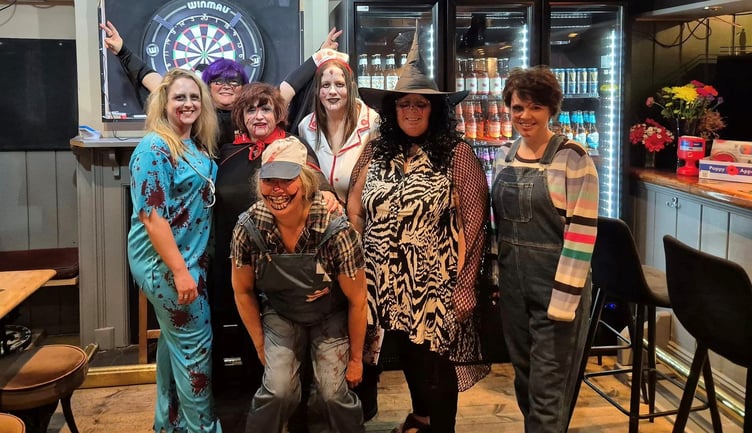 Wolborough Wags A in Halloween attire