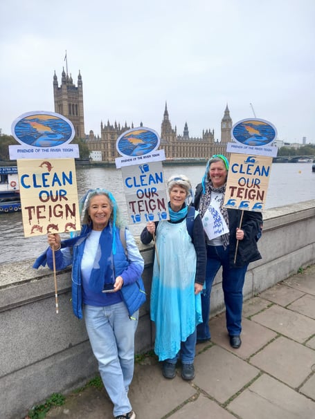 Representatives from Friends of the River Teign took part in the River Action March for Clean Water in London at the weekend.