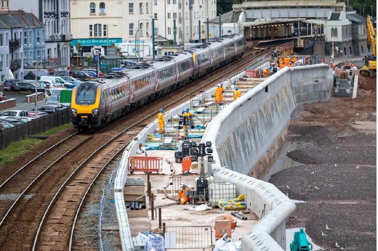 Railway line at Dawlish February 2021, Photo Network Rail 