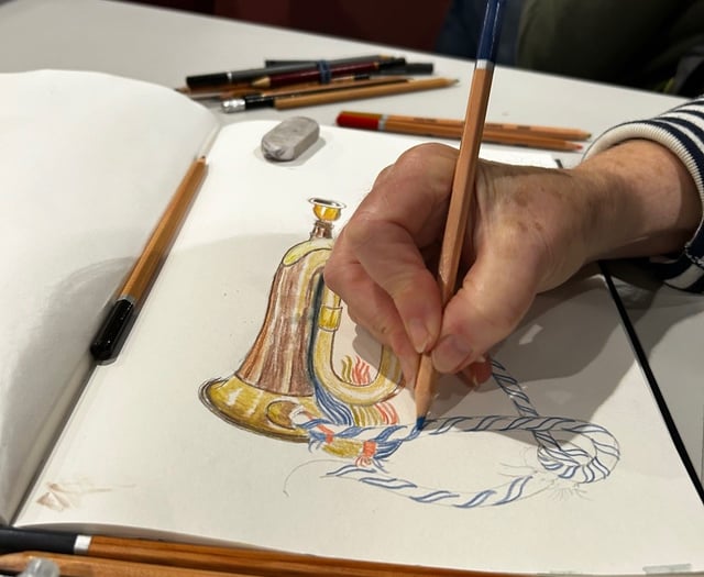 Twilight sketching at the museum