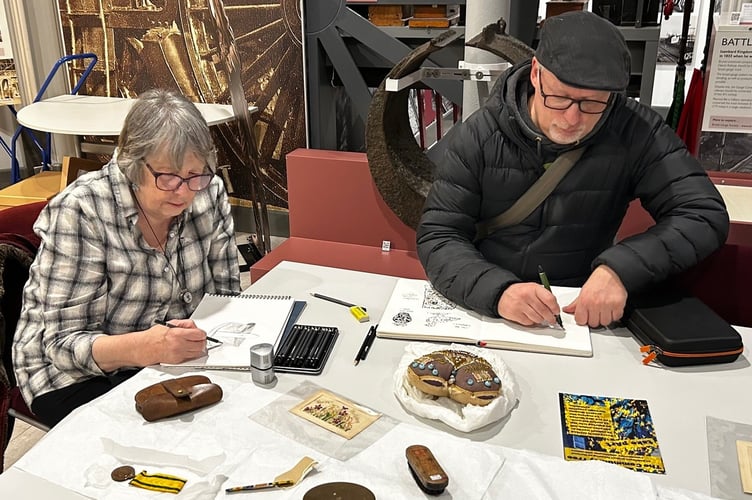 Sketchers in action at Newton Abbot Museum 