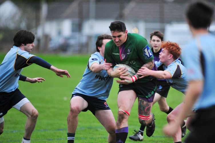 Rugby. New Cross 2nd XV versus Exeter Engineers 3rd XV