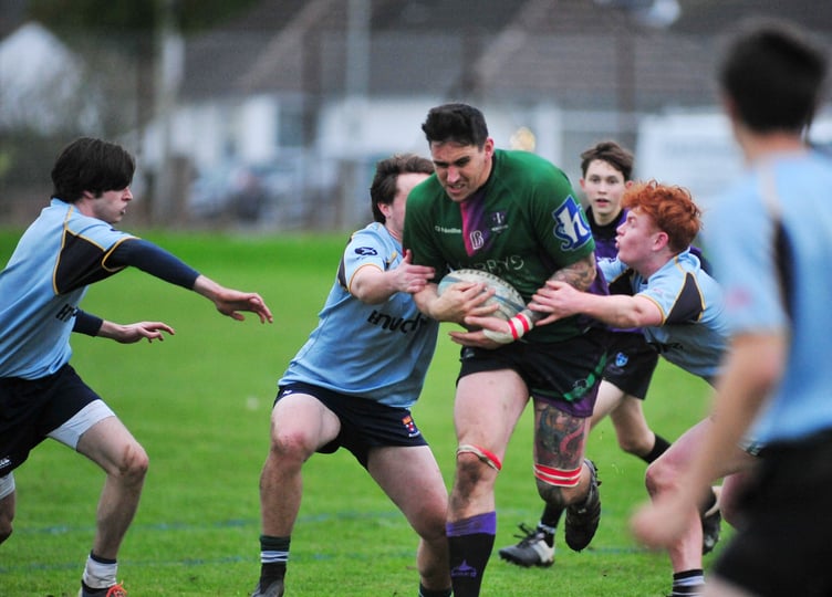 Rugby. New Cross 2nd XV versus Exeter Engineers 3rd XV
