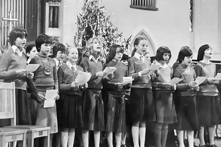 Singing youngsters at Wolborough C of E Primary School's carol concert held  at St Paul's Church in Newton Abbot