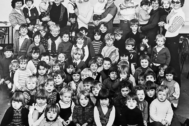Bovey Tracey Playgroup Christmas Party from  December 1977