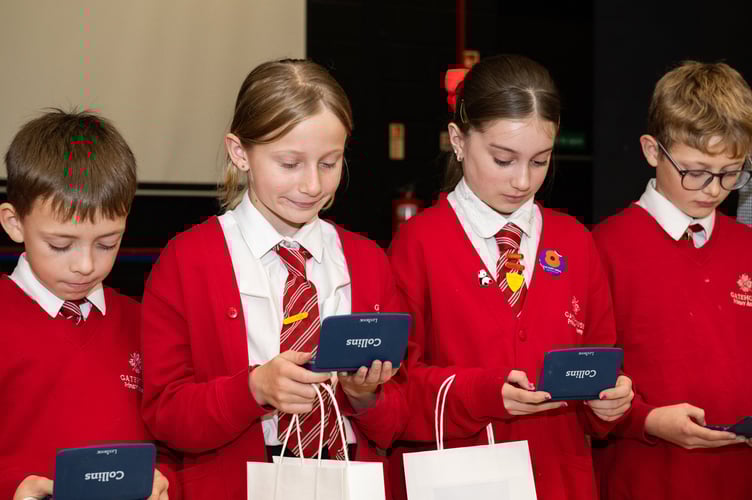 Pupils at Gatehouse Primary Academy in Dawlish checking out their  new learning kit