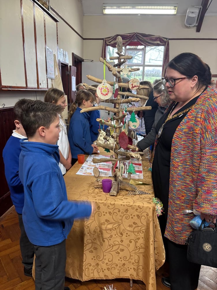 Cllr Rosie Dawson supports Cockwood School's budding businesses.