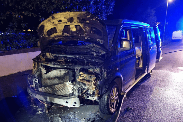 Newton Abbot crew worked 'quickly and efficiently' to tackle van fire