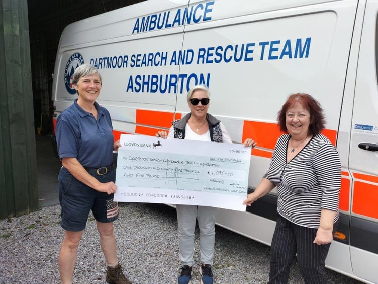 Dartmoor Search and Rescue was one of three charities to benefit from funds donated by the Women's Challenge Club