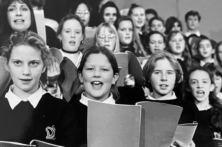 Sweet singing from the choir at the Dawlish School Christmas concert that took place on December 13, 1993