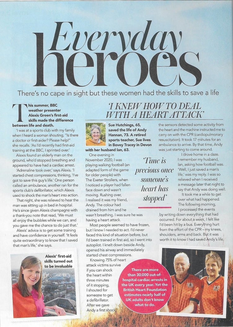 Sue Hutchings, from Bovey Tracey, features in Woman and Home magazine.