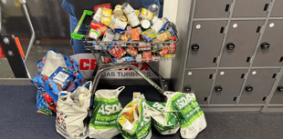 Students spread festive cheer with food bank donations 