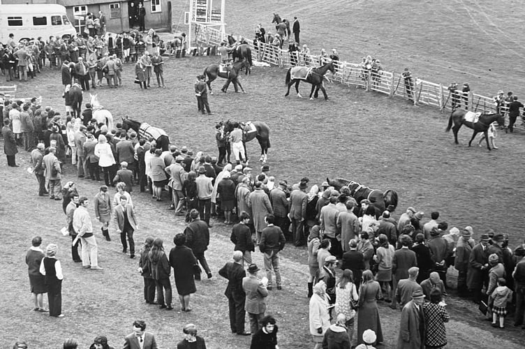 A day at the races. Racing at  Buckfastleigh Racecourse from the early 1970s. Although Buckfastleigh closed its doors as a licenced racecourse in August 1960, the historic old course still provides a wonderful setting for point-to-points