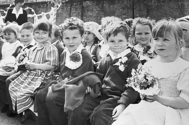 Youngsters at Newton Abbot's Wolborough Primary School celebrate May Day in 1995