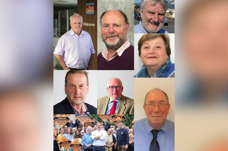 Council Leaders From Top left Cllr Paul Arnott, Cllr Julian Brazil, Cllr David Clayton, Cllr Mandy Ewings, Cllr Phil Bailyk, Cllr Richard Keeling, Cllr Ken James and Cllr Luke Taylor (2)
